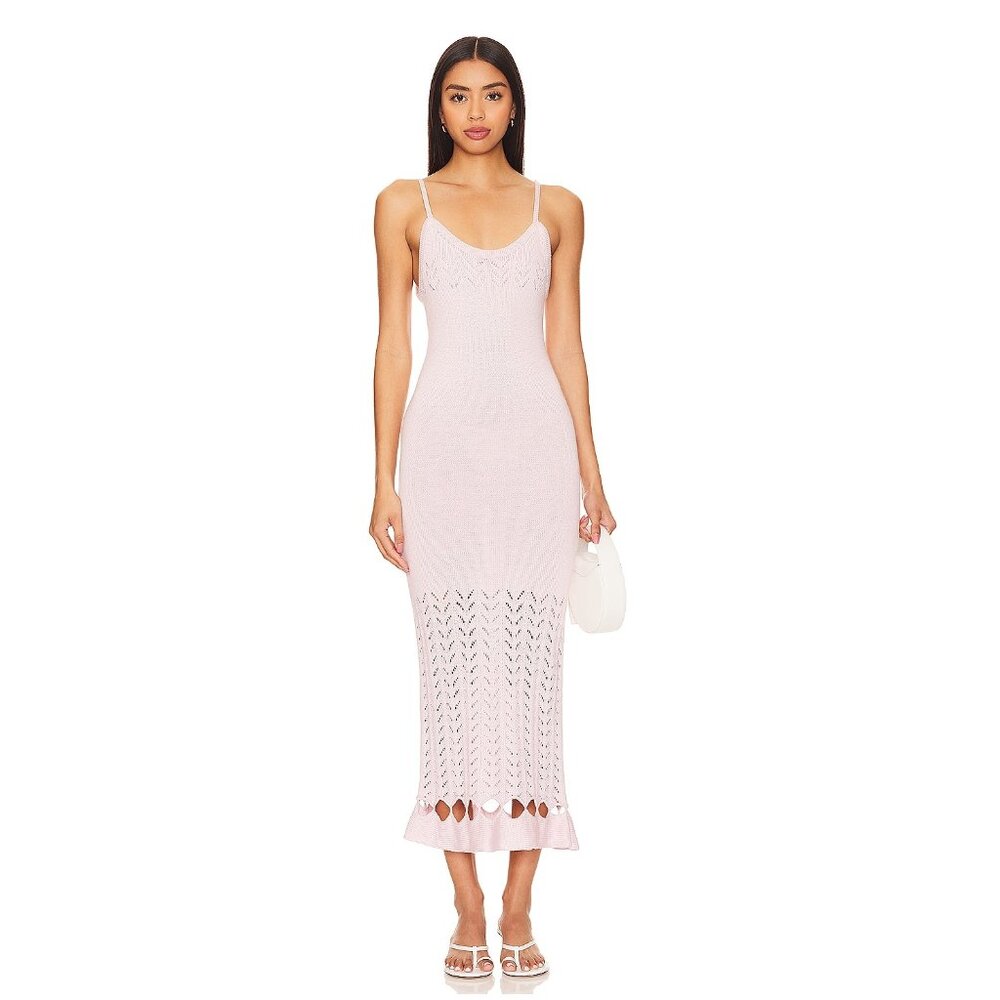 Peixoto Nora Knit Midi Dress / Small / Blush Petal Beach Resort Cut Out